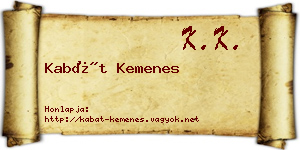 Kabát Kemenes névjegykártya